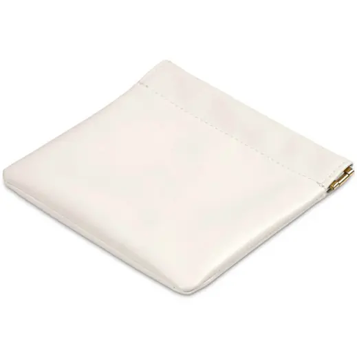 Eva & Elm Plush PU Tech & Accessory Pouch Cream Flat